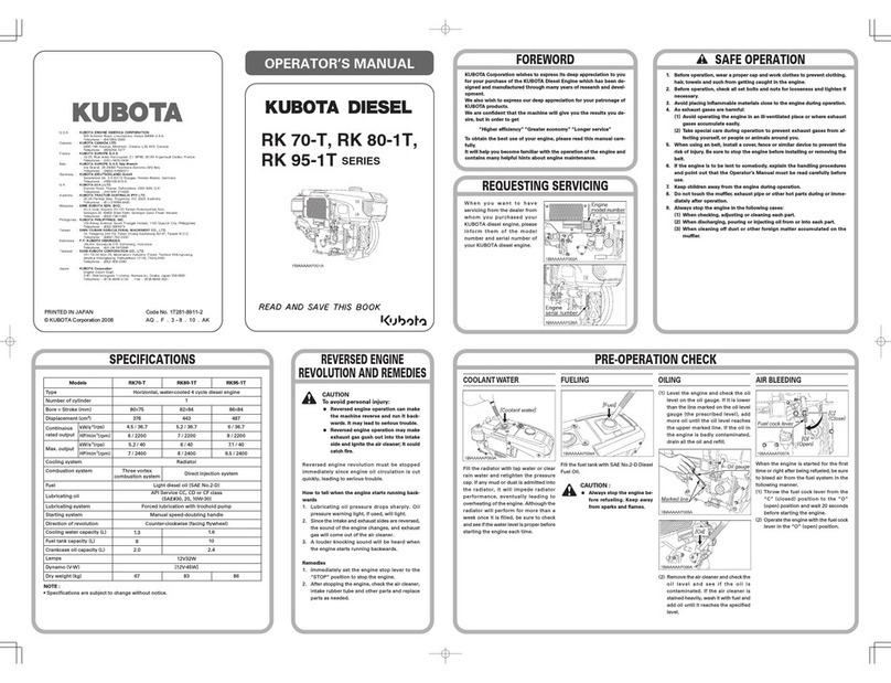 Kubota RK 70-T SERIES Operator's manual