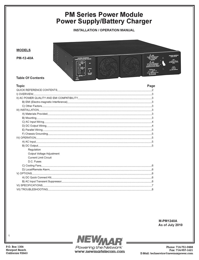 NewMar PM-12-40A PM Series Installation and operation manual