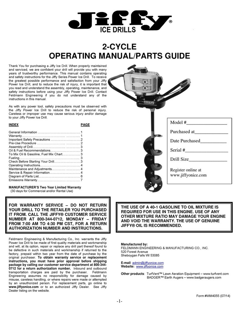 Jiffy Ice Drill 2-Cycle operating manual