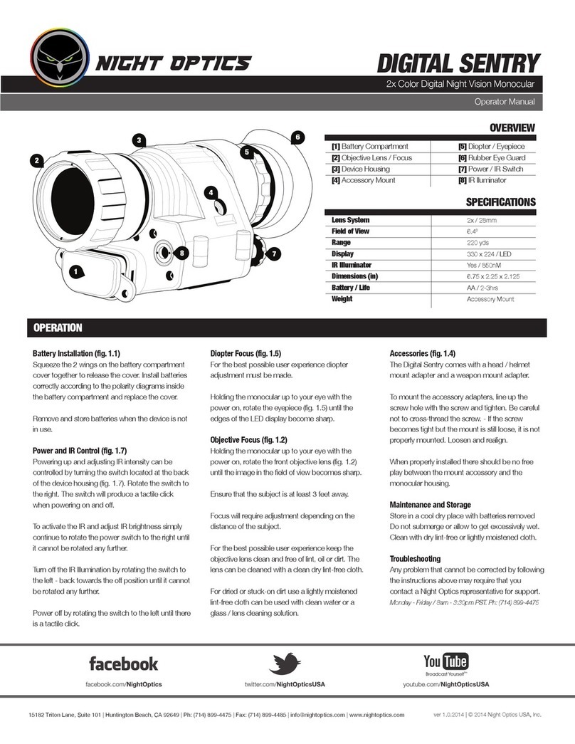 Night Optics DIGITAL SENTRY Operator's manual Night Optics DIGITAL SENTRY Operator's manual