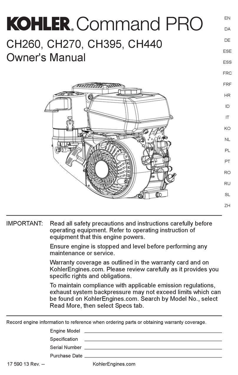 Kohler Comand PRO CH260 User manual