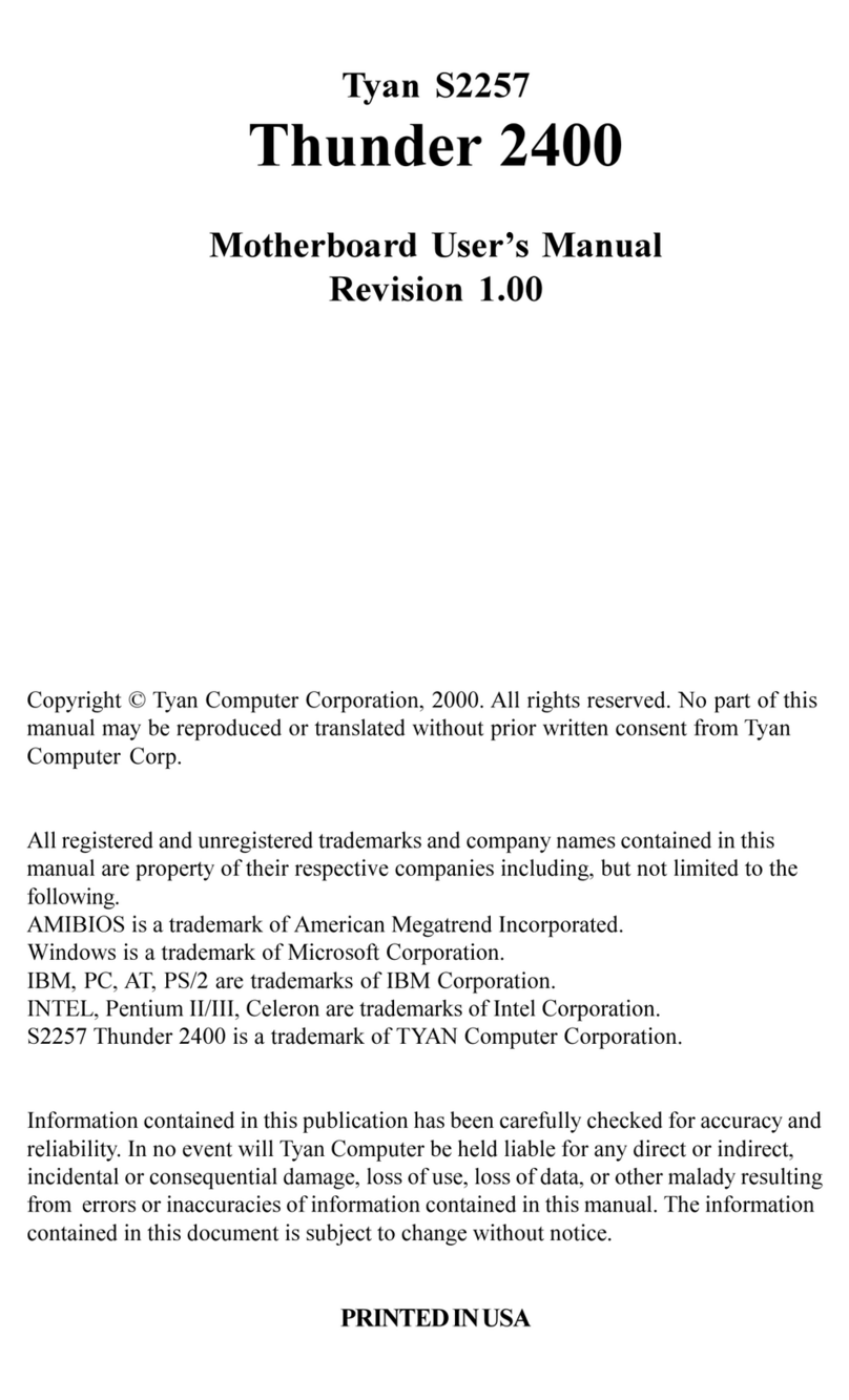 TYAN THUNDER 2400 User manual
