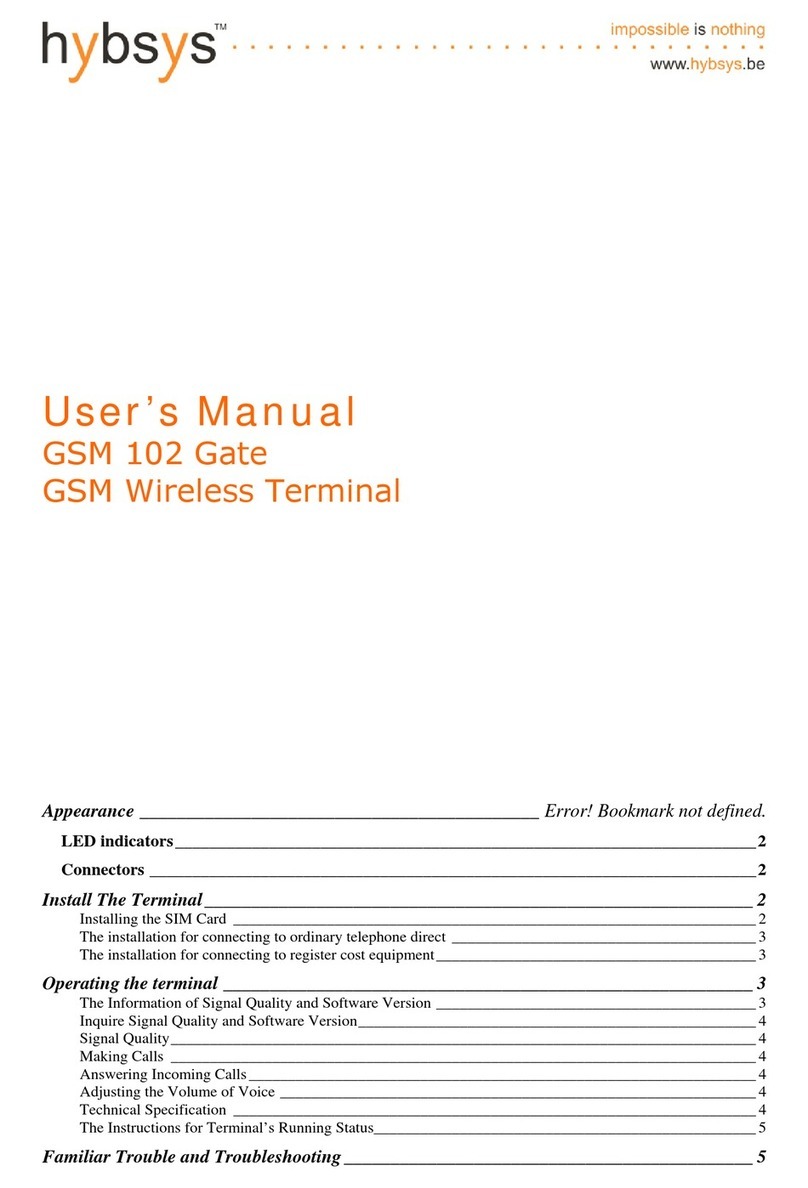 hybsys GSM 102 Gate user manual