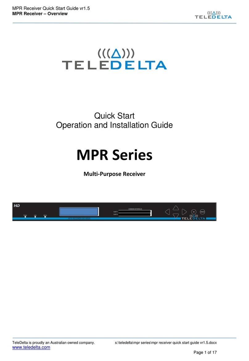 Teledelta MPR Series User manual