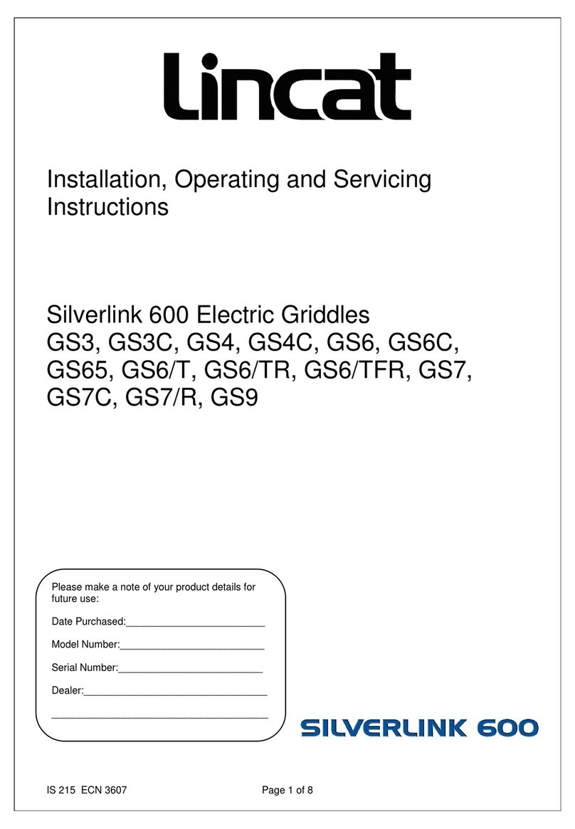 Lincat GS3 Installation, operating and servicing instructions Lincat GS3 Installation, operating and servicing instructions