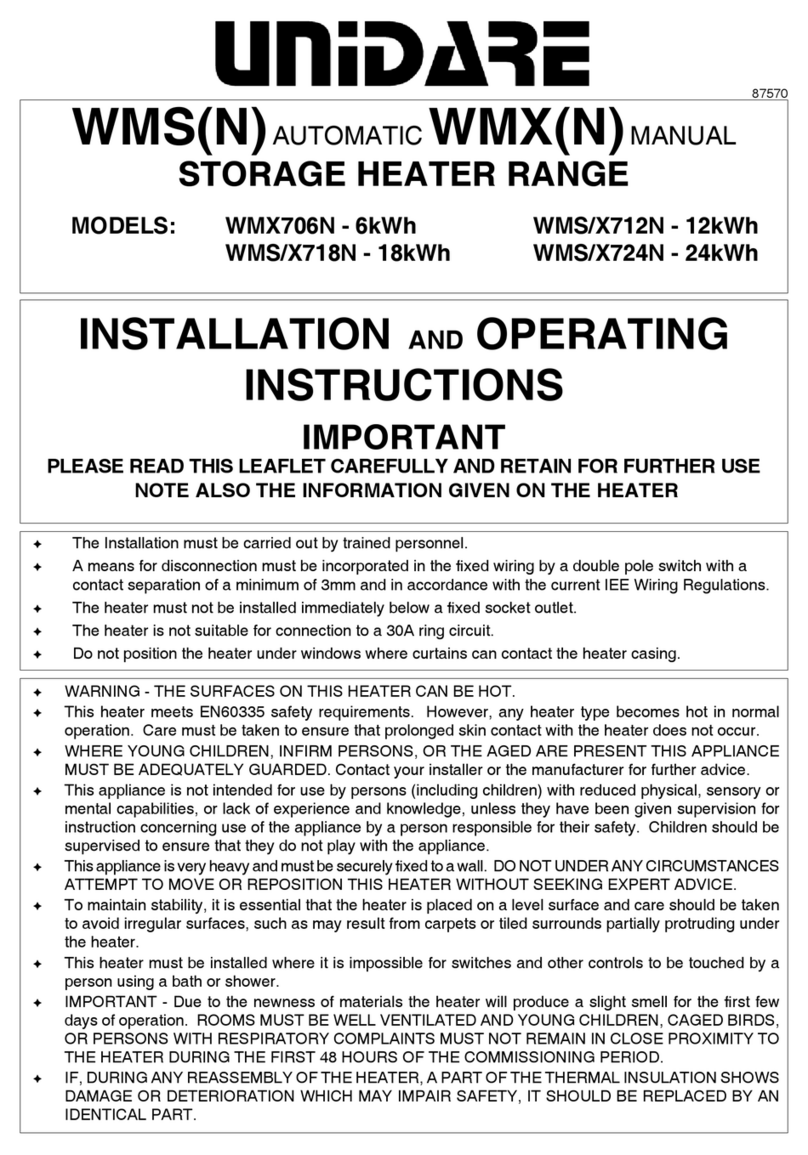 Unidare WMX706N Installation and operating instructions