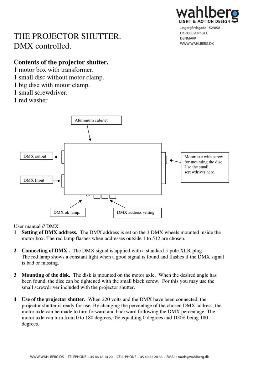 Wahlberg PROJECTOR SHUTTER User manual