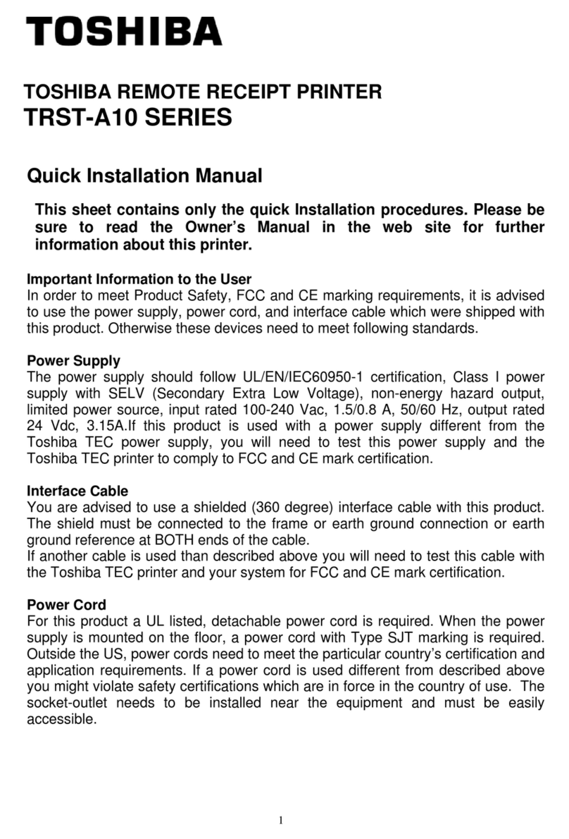 Toshiba TRST-A10 SERIES Operating and maintenance instructions Toshiba TRST-A10 SERIES Operating and maintenance instructions