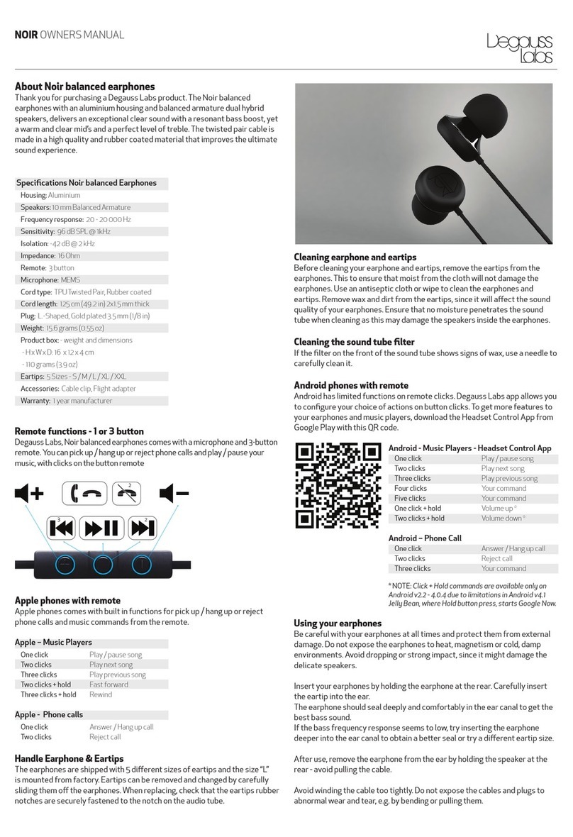 Degauss Labs Noir owner's manual