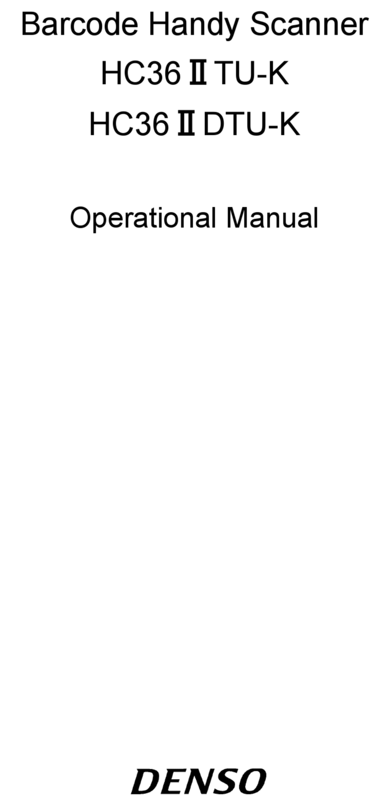 Denso HC36 II TU-K Operation manual