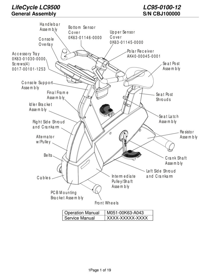 Sportsmith LifeCycle LC9500 LC95-0100-12 General assembly