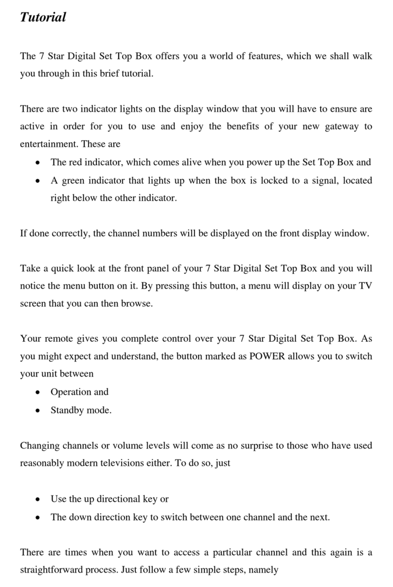 7STAR Digital Set Top Box user manual