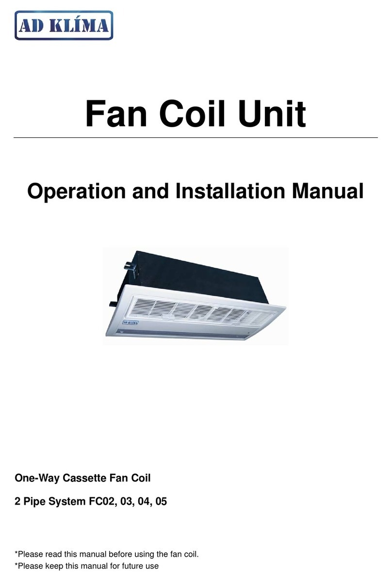AD Klima Fan Coil Unit Operation and installation manual
