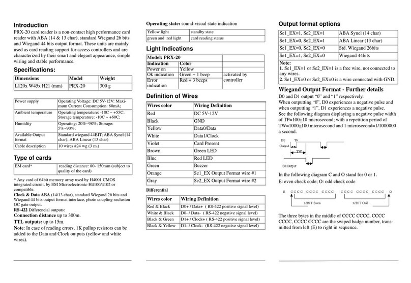 Synel PRX-20 user manual
