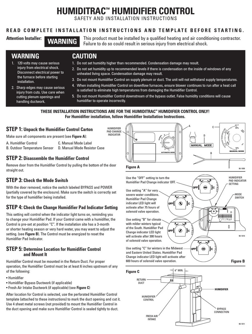 Carrier HUMIDITRAC Safety and installation instructions