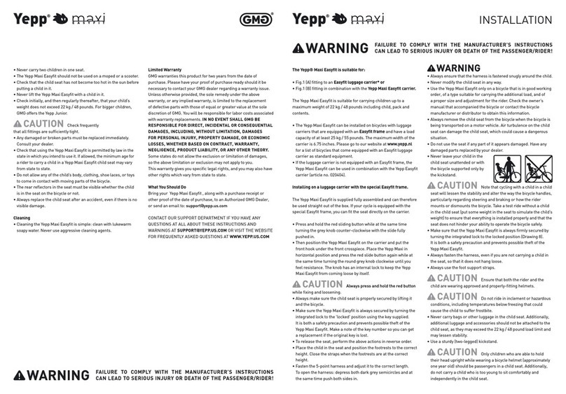 GMG Yepp Maxi Easyfit Installation use and care manual