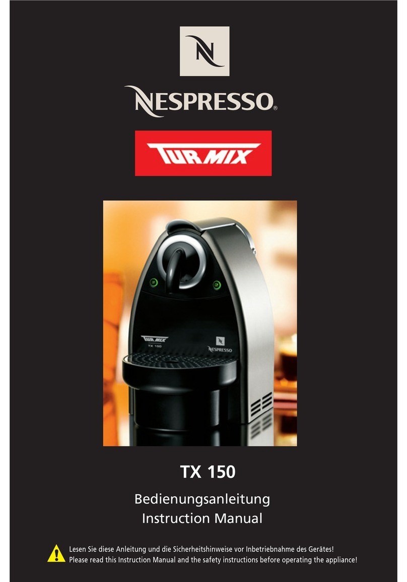 Nespresso TTURMIX X 150 User manual Nespresso TTURMIX X 150 User manual