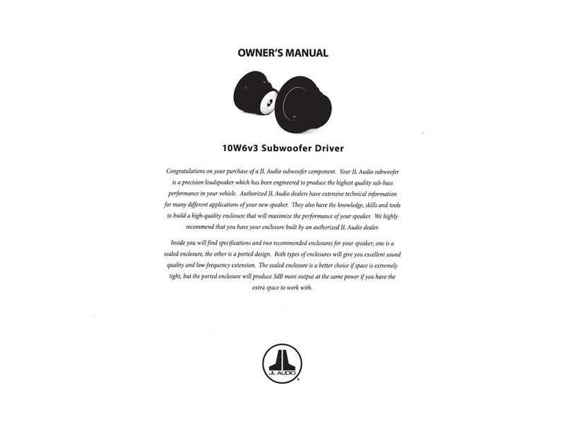 JL Audio 10W6v3 owner's manual