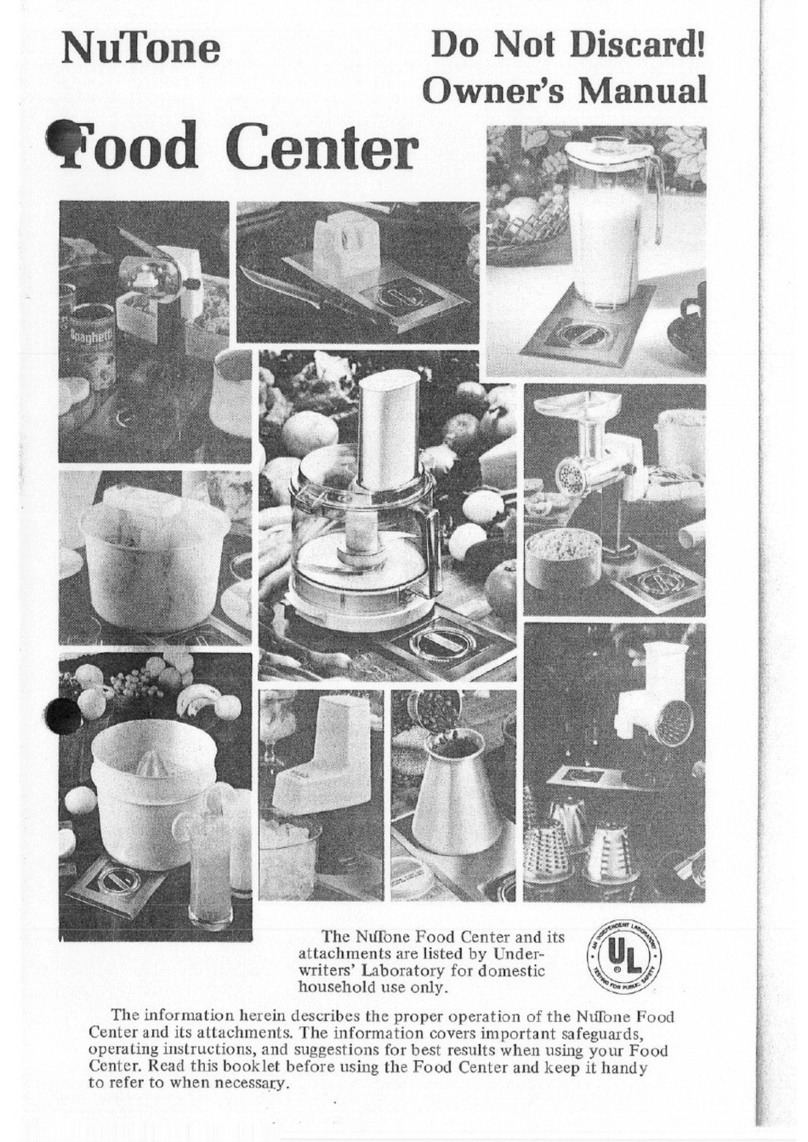 NuTone Food Center owner's manual