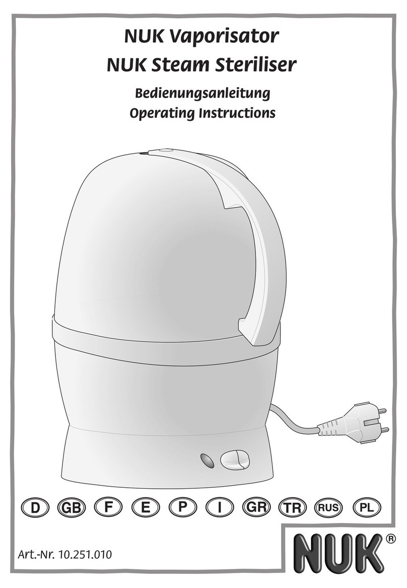 NUK Steam Steriliser operating instructions