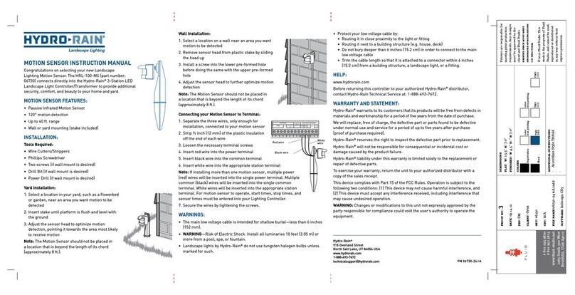 HYDRO-RAIN HRL-100-MS User manual
