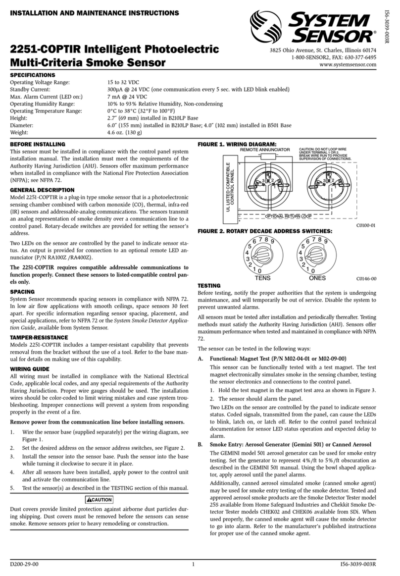 System Sensor 2251-COPTIR User manual