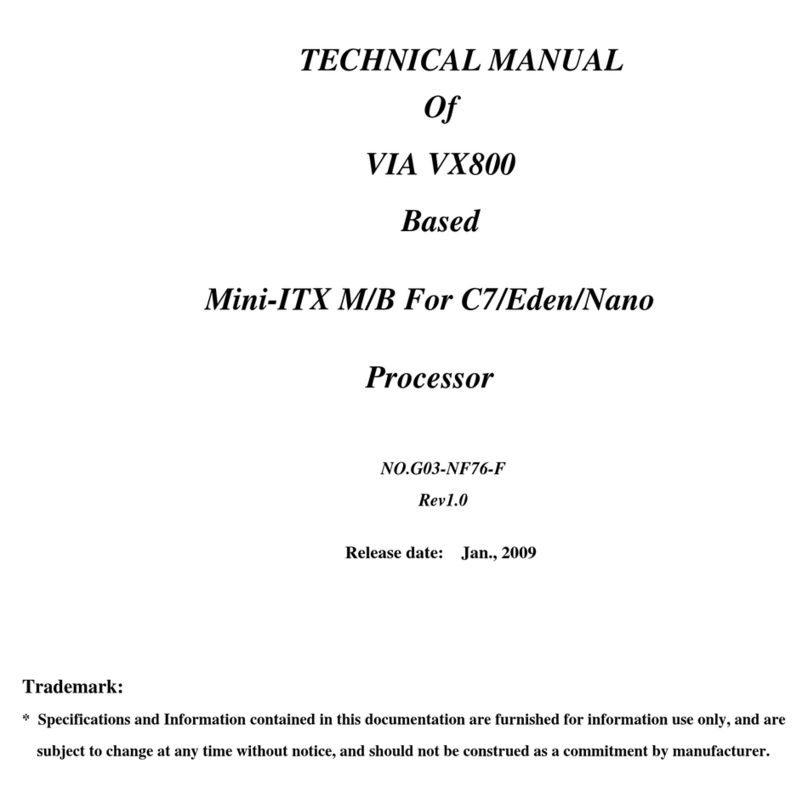 VIA Technologies VX800 Series User manual VIA Technologies VX800 Series User manual
