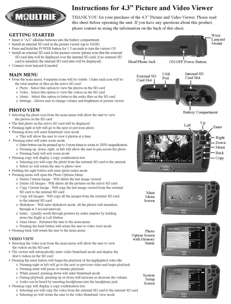 Moultrie 4.3” Picture and Video Viewer instructions