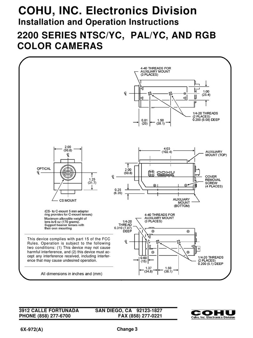 COHU 2200 SERIES Installation and operation instructions