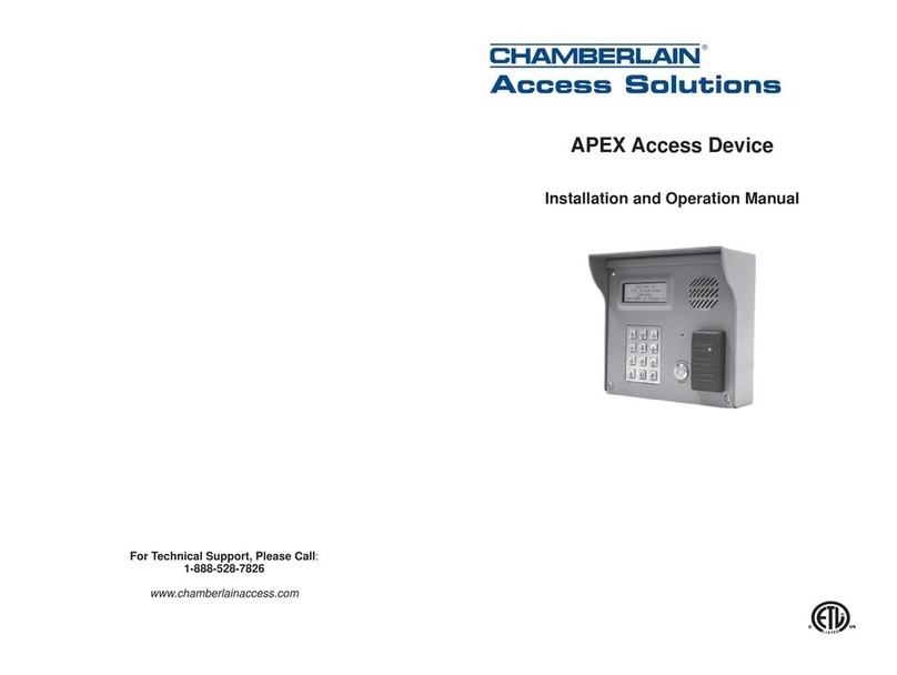 Chamberlain APEX Access Device Installation and operation manual