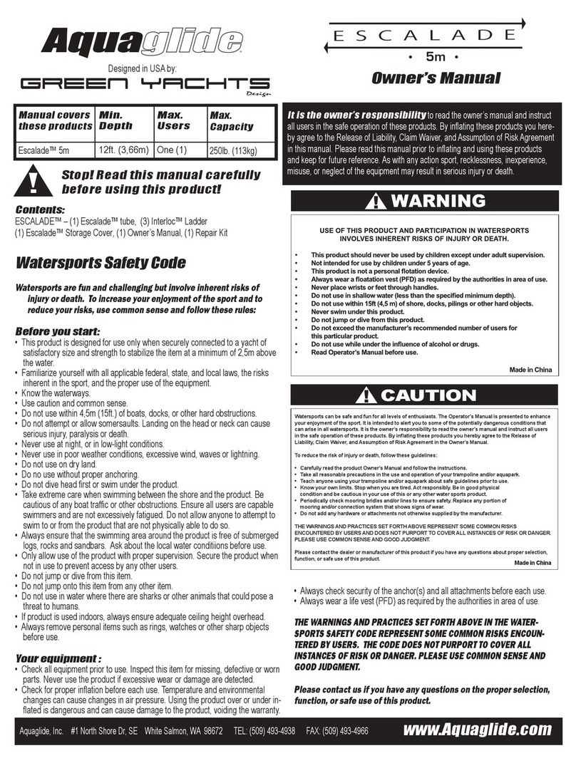 Green Yahts Aquaglide owner's manual