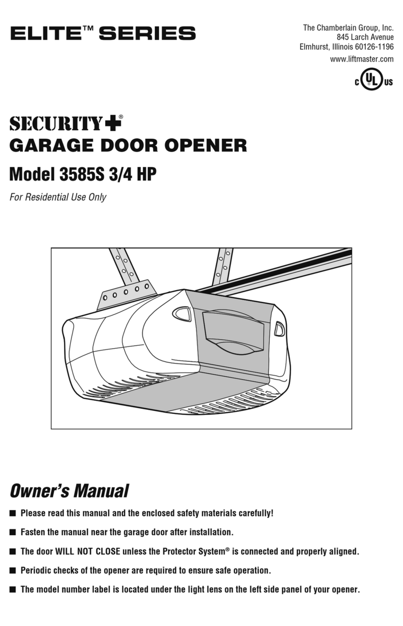 Chamberlain Elite 3585S 3/4 HP owner's manual