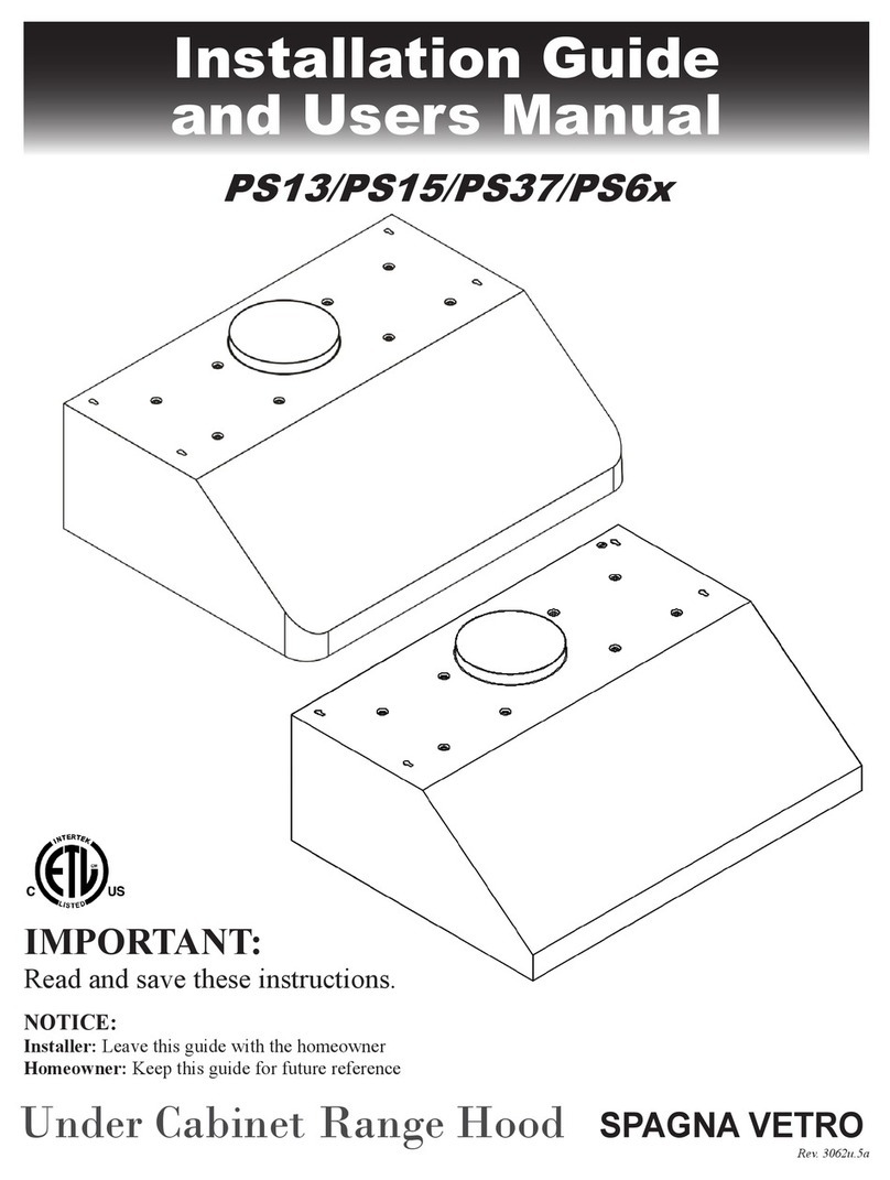 Spagna Vetro PS13 Installation guide and user's manual