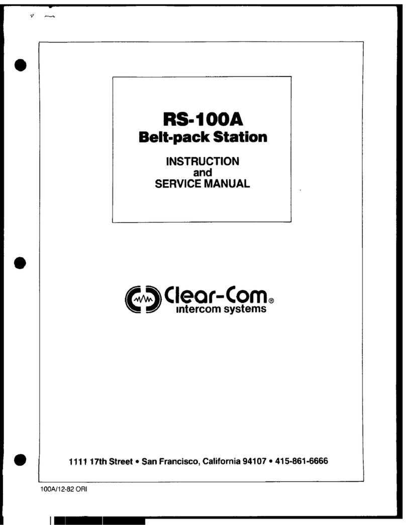 Clear-Com RS-100A Troubleshooting guide Clear-Com RS-100A Troubleshooting guide
