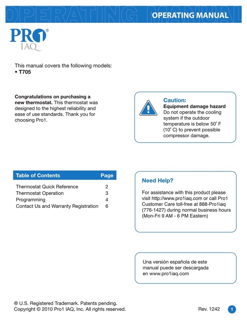 Pro 1 IAQ T705 operating manual
