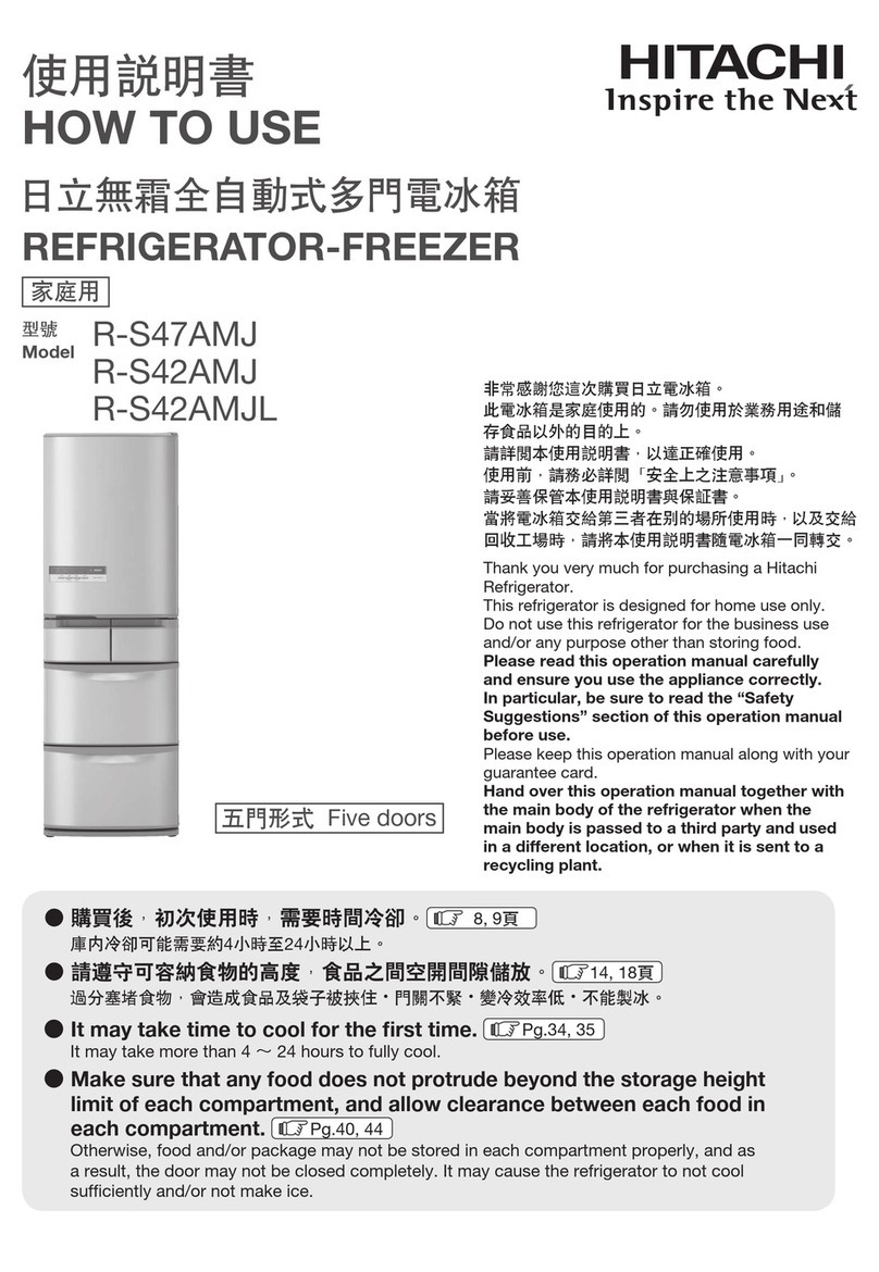 Hitachi R-S47AMJ Operating instructions Hitachi R-S47AMJ Operating instructions