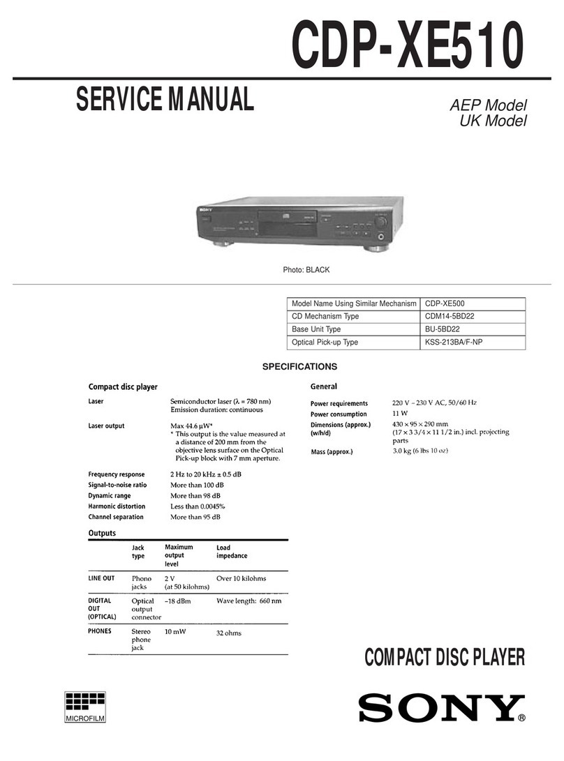 Sony CDP-XE510 User manual