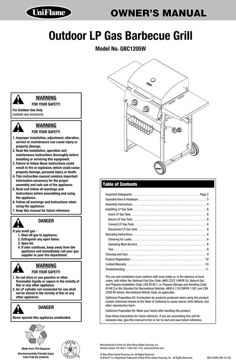 Uniflame GBC1205W User manual
