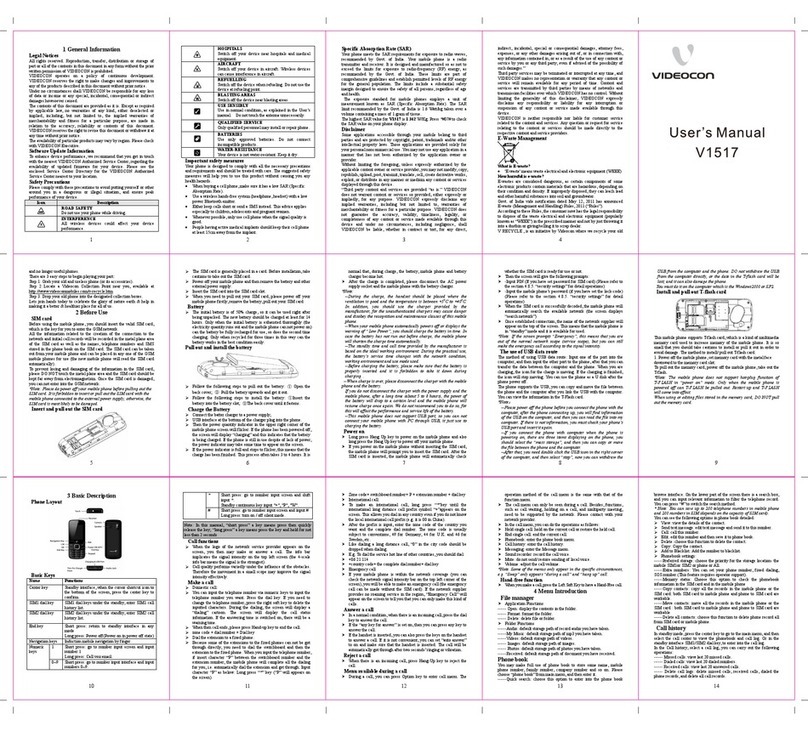Videocon V1517 user manual