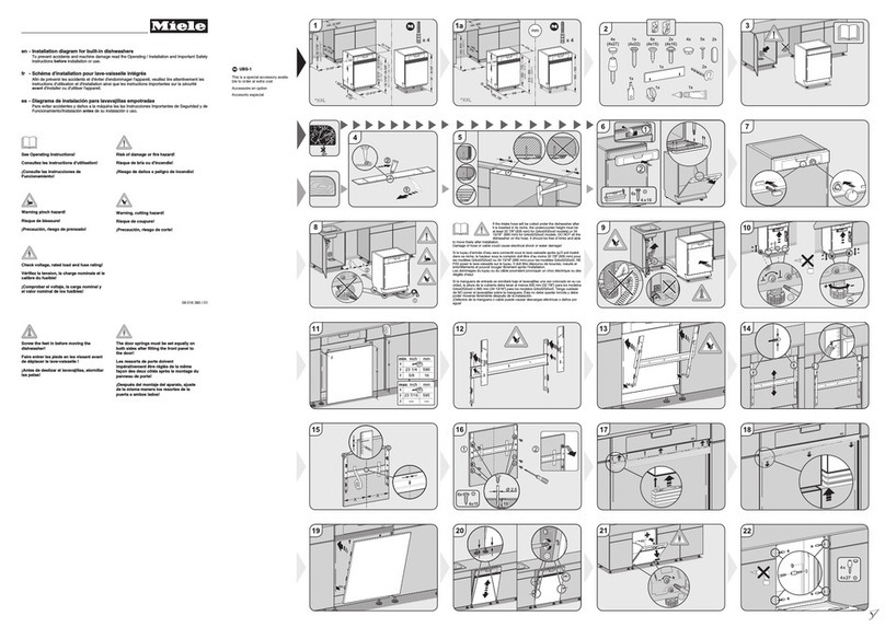 Miele built-in dishwashers Installation diagram