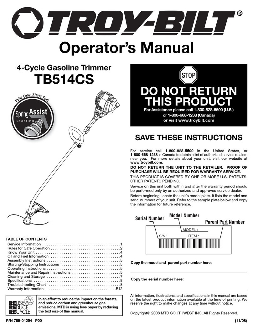 Troy-Bilt TB514CS User manual