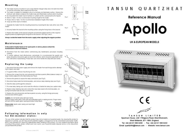 Tansun Quartzheat Apollo A1A 010 Reference manual