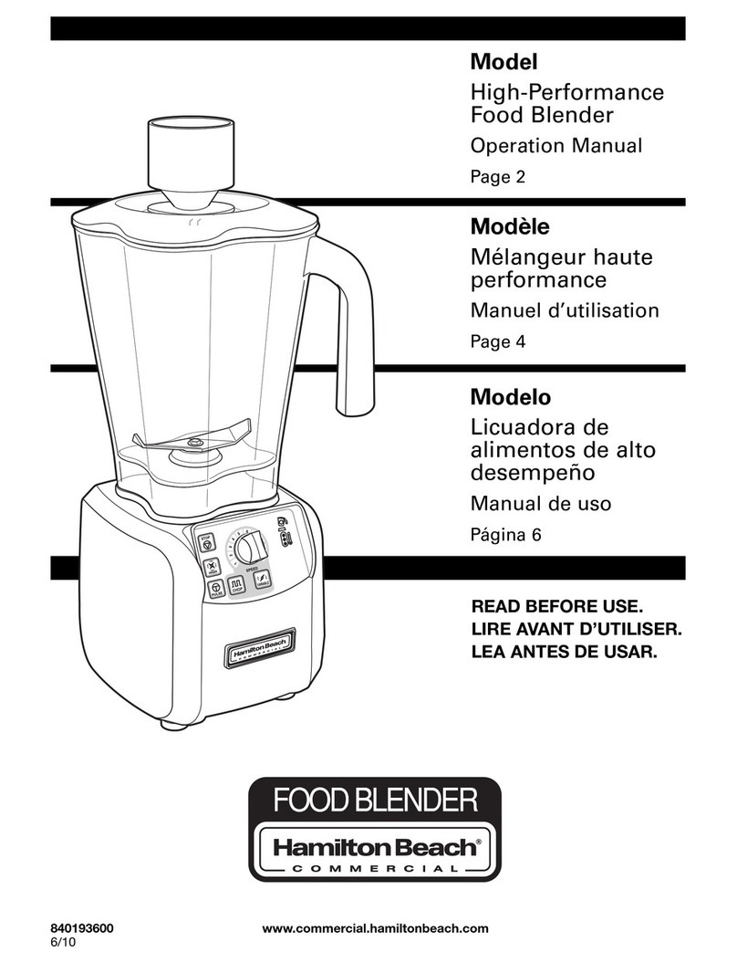 Hamilton Beach Hight-Performance Food Blender User manual