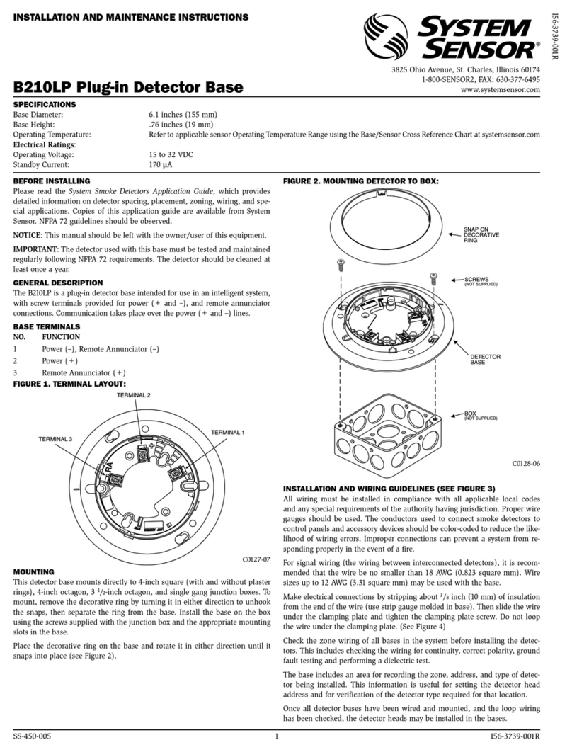 System Sensor B210LP Installation and maintenance instructions