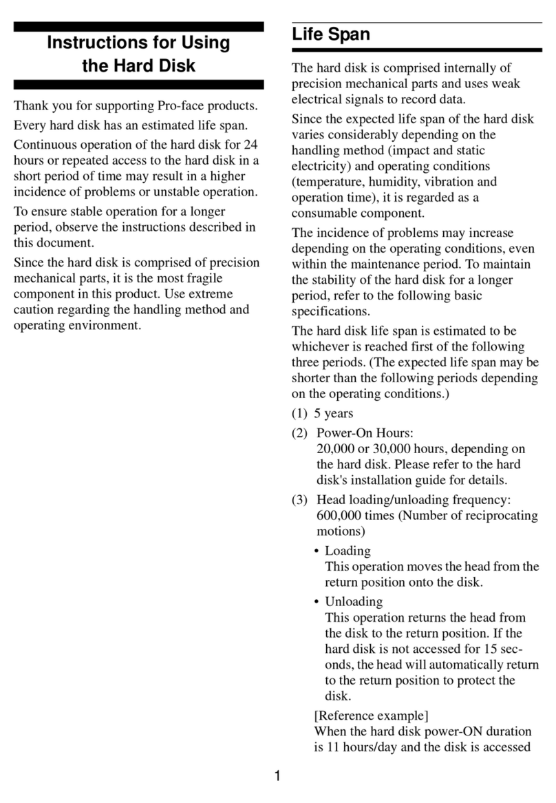 Pro-face hard disk instruction manual