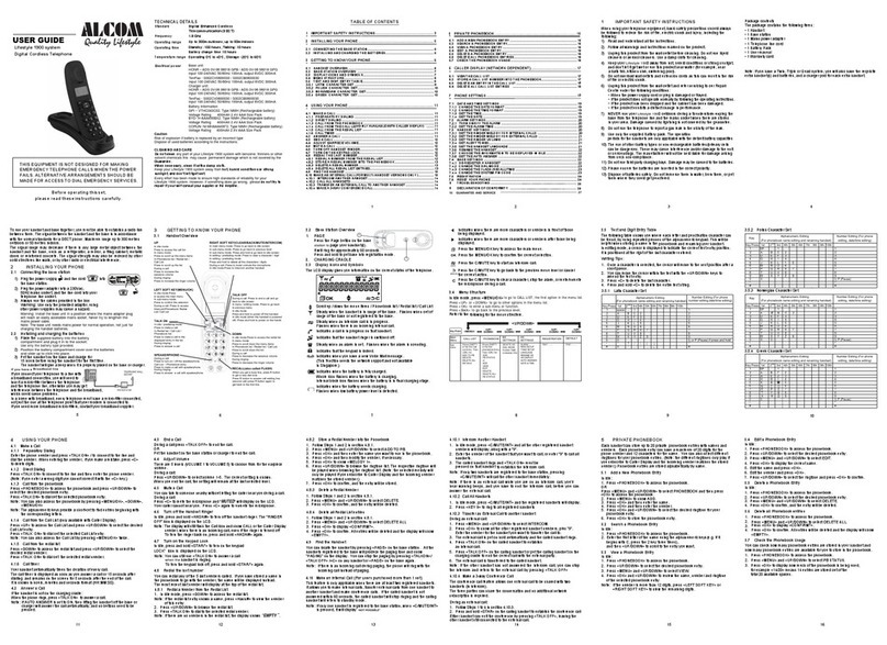 ALcom Lifestyle 1900 user guide