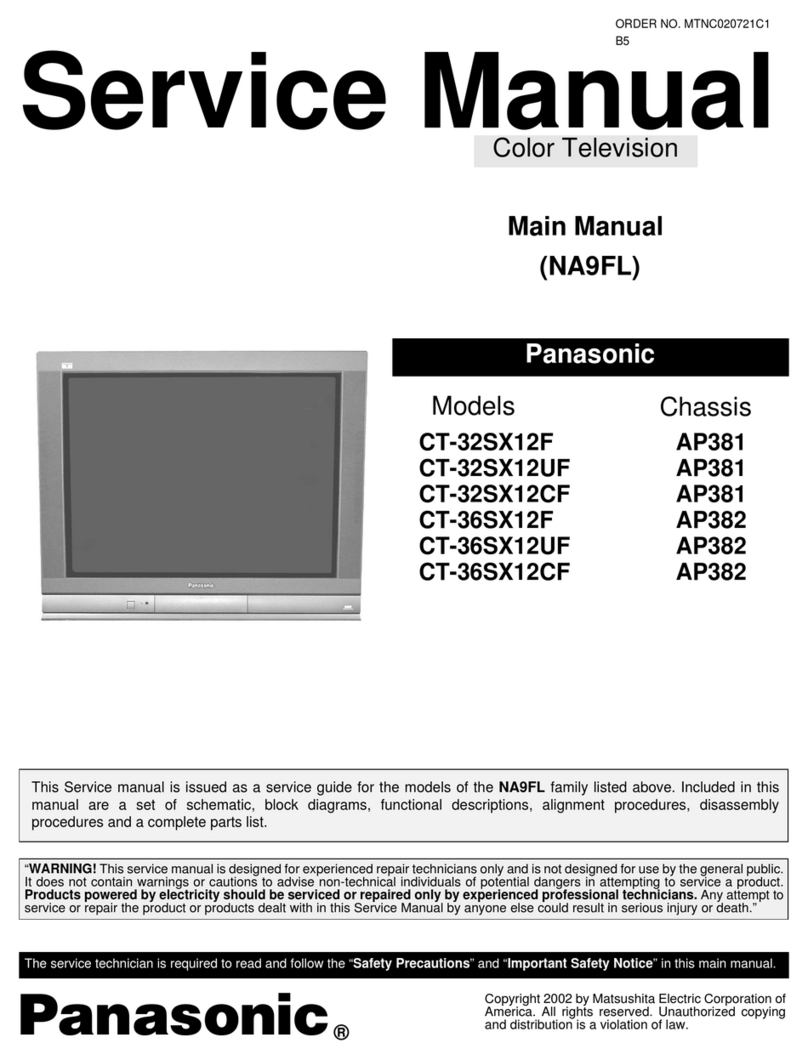 Panasonic CT32SX12F - 32" COLOR TV User manual Panasonic CT32SX12F - 32" COLOR TV User manual