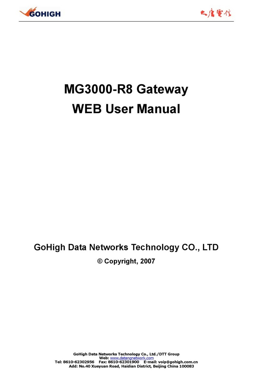 GoHigh MG3000-R8 User manual