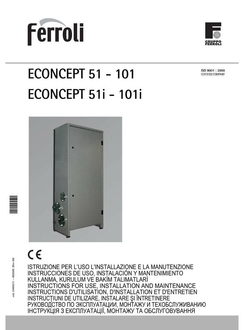 Ferroli ECONCEPT 51 A Instructions for use, installation and maintenance Ferroli ECONCEPT 51 A Instructions for use, installation and maintenance