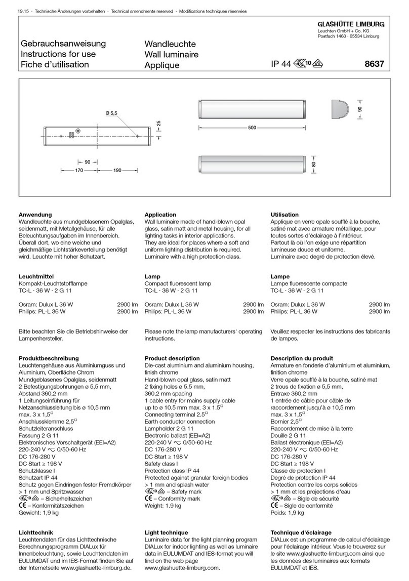 Glashutte Limburg 8637 Instructions for use
